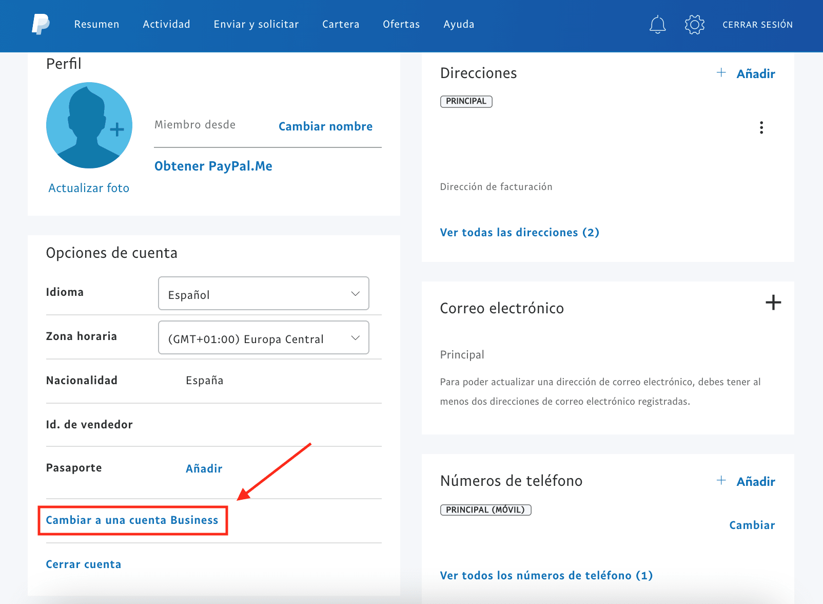Como Cambiar Cuenta Business A Personal Paypal